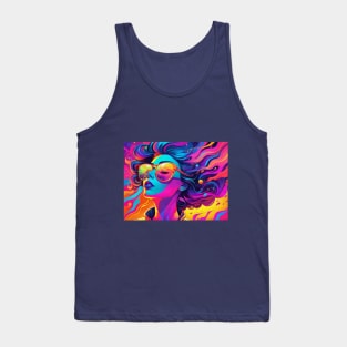 bright portrait of woman with glasses Tank Top